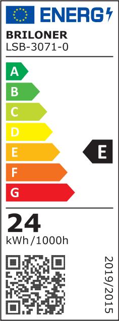 Energie-Label Briloner LED Deckenleuchte mit Sternencover, weiss, 1xLED/24W (3000 lm)
