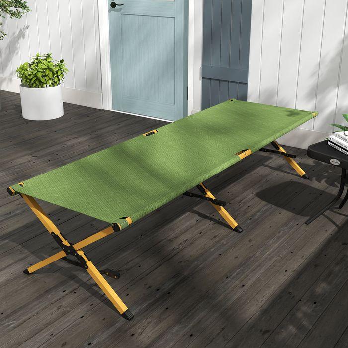 Produktbild Swisshandel24 Sonnenliege Klappbar Gartenliegestuhl mit Seitentasche, Relaxliege Oxford, Dunkelgrün, 196x64x45cm (196 cm)