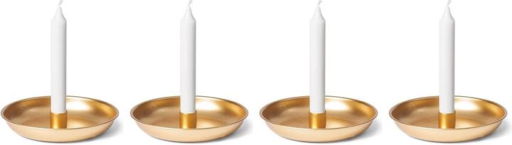Produktbild Novaliv Kerzenständer Stabkerzen 4er-Set GOLD 15cm Durchmesser Adventskranz Kerzenteller scandic (15 x 15 x 15 cm)