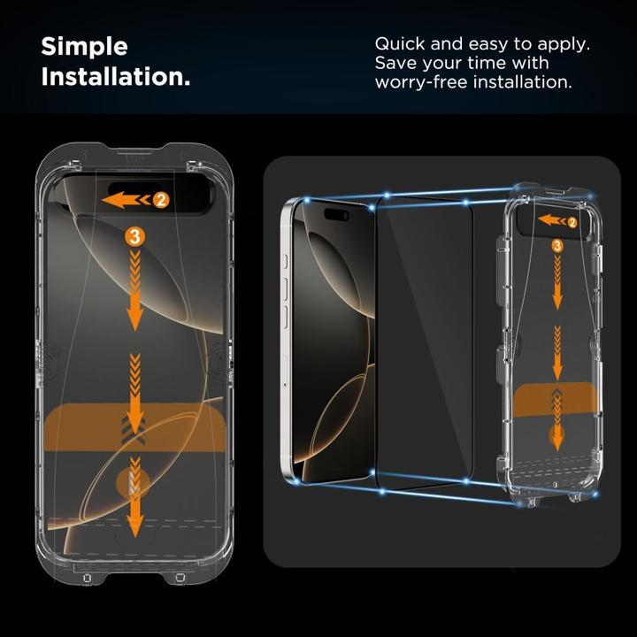 Actual product image Tech-Protect Quick Set+ 2er-Pack Panzerglas für iPhone 16 Pro (1 Piece, Apple iPhone 16 Pro)