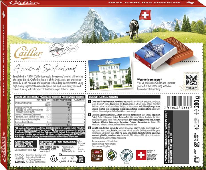 Produktbild Cailler Souvenirs 40 Carrés (280 g)