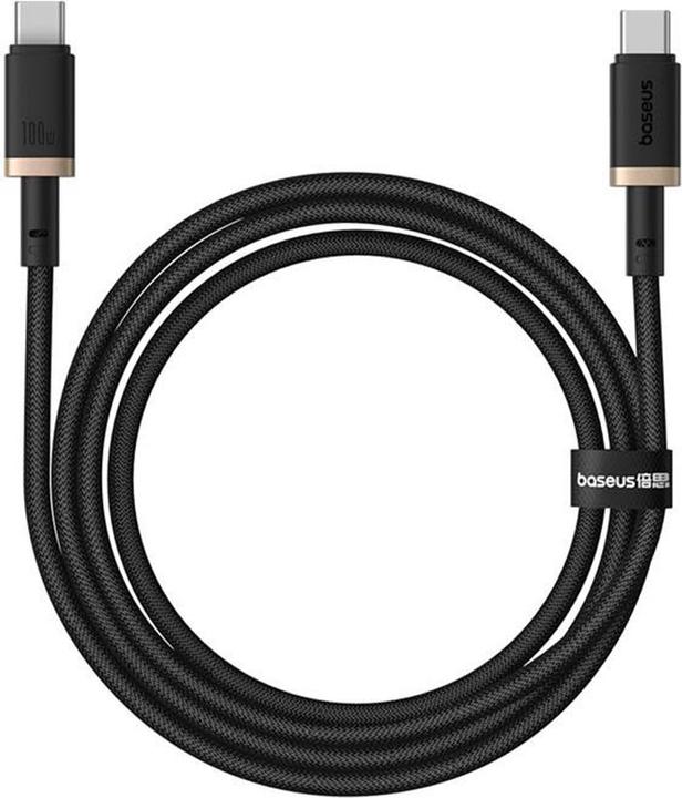 Actual product image Baseus Dura Type C to Type C 100 W fast charging cable 1 m Black Gold (1 m)