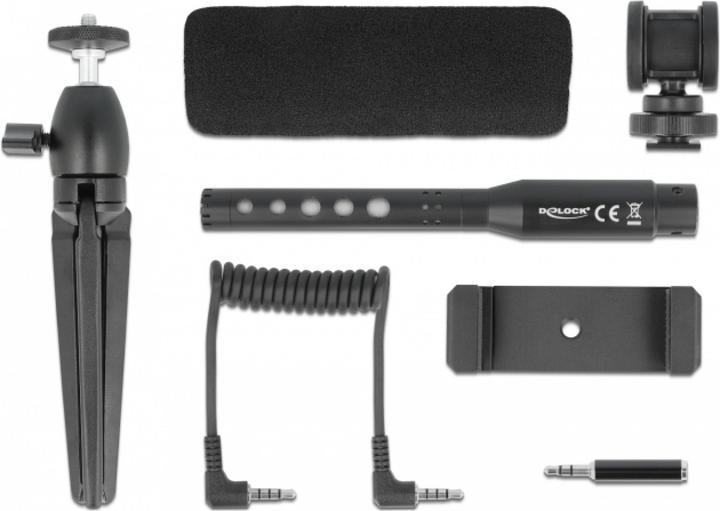 Immagine prodotto Delock Microfono USB Vlog Shotgun Set per smartphone, fotocamere DSLR