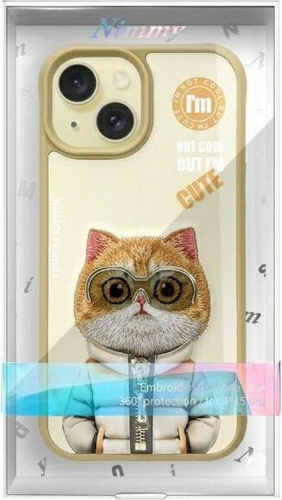Produktbild Wirewin Nimmy case iPhone 15 6.1" khaki Cool&Cute 2.0 Cat (Apple iPhone 15)