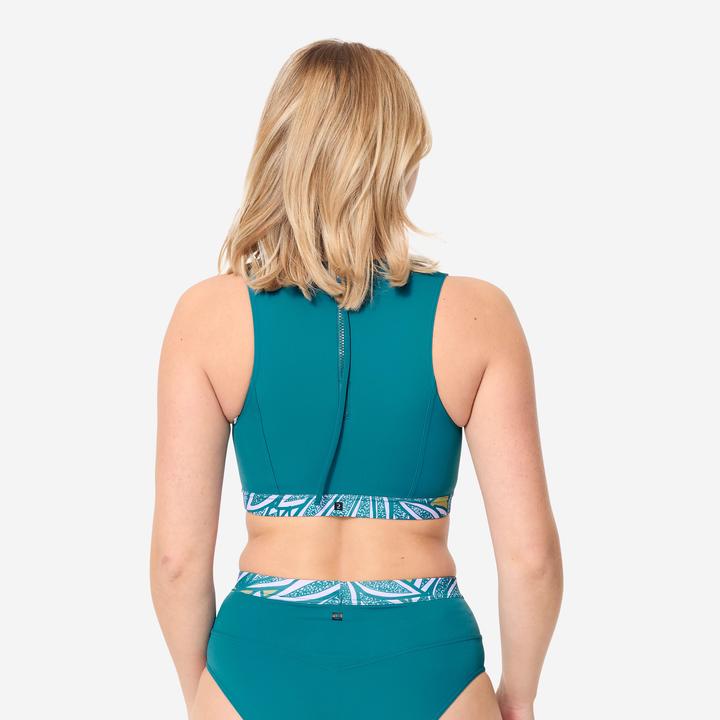 Image du produit Olaian Haut de maillot brassière couvrante surf Femme - Carla bleu pétrole (80)