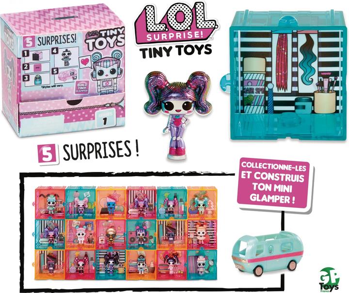Actual product image Little Tikes L.O.L. Surprise! Tiny Toys Set of 5 Surprises including 1 Mini 1.5 cm, Accessories, Glamper Piece, S