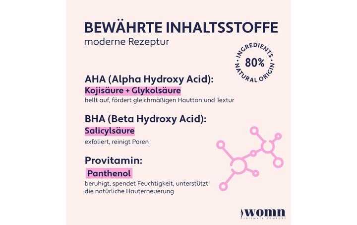 Valori nutrizionali e ingredienti womn Siero contro i peli incarniti 50 ml (50 ml, 1 x, 95 g)