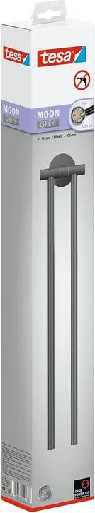 Image du produit tesa MOON GREY Porte-serviettes à deux bras avec solution adhésive sans perçage