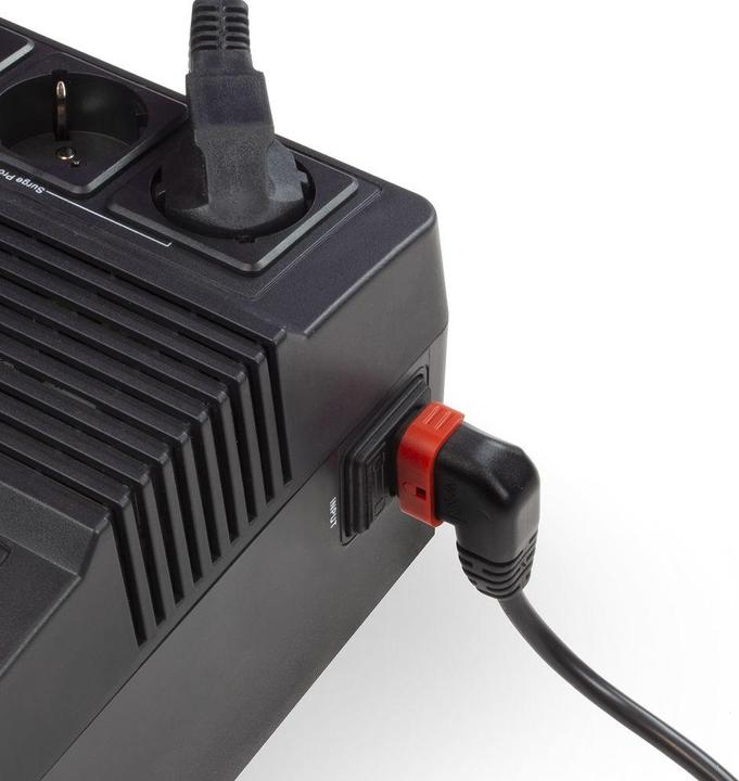 Actual product image Iec Lock 230V Powercord CEE 7/7 male(angled) to C13 (right angled) lockable, black, 1 meter (1 m)