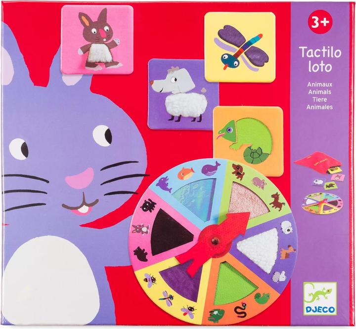 Djeco Lernspiel Tactilo loto (Deutsch, Französisch, Italienisch, Englisch)