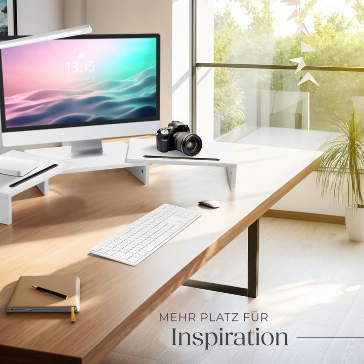 Produktbild tectake Monitorständer Bozen, 3-teilig, inkl. Smartphonehalterungen