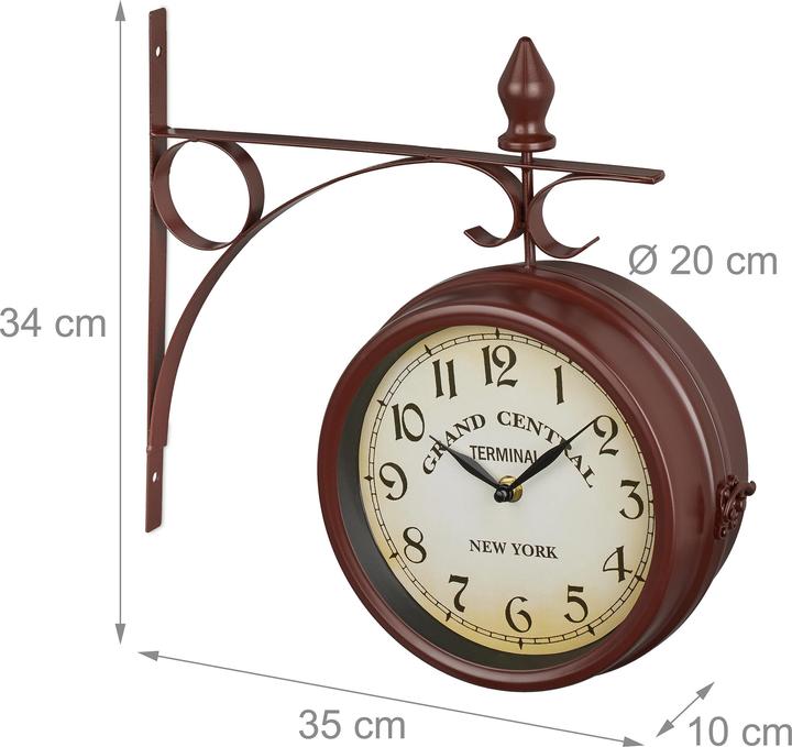 Produktbild Relaxdays Bahnhofsuhr (35 cm)