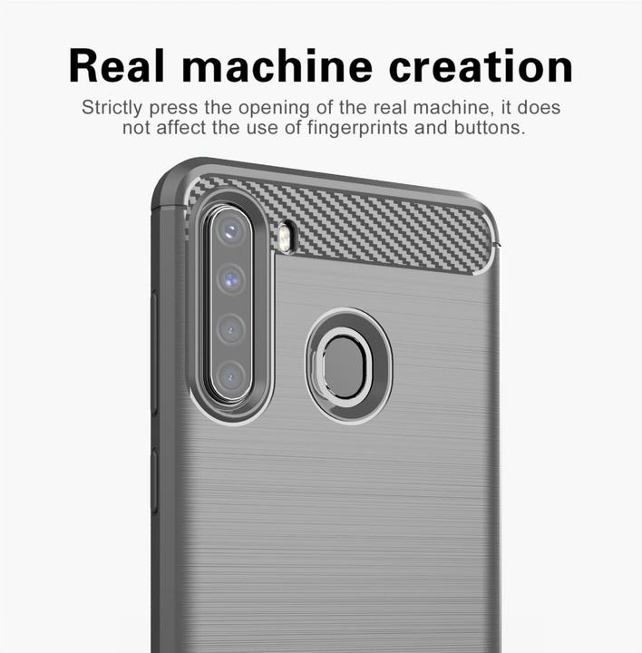Image du produit Cadorabo TPU Ultra Slim carbon edelstahl Combi Cover (Samsung Galaxy A21)