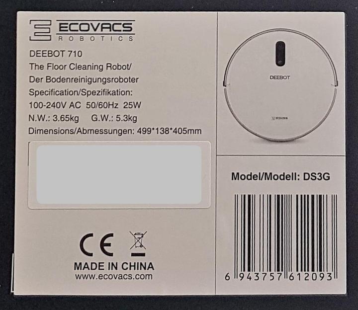 Actual product image Ecovacs Deebot 710 (Robot vacuum)