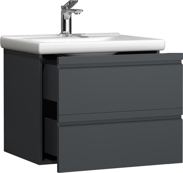 VCM 2-piece washbasin washbasin 60 cm bathroom furniture set washbasin handleless drawer Silora L