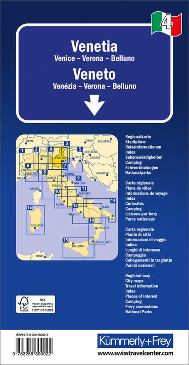Produktbild Kümmerly+Frey Regional-Strassenkarte 4 Venetien 1:200.000