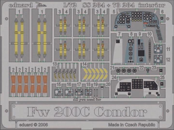 Produktbild Eduard Fw 200C Condor interior für Revell-Bausatz