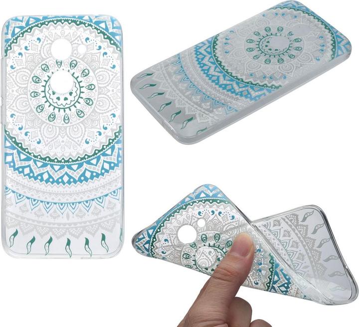 Produktbild König Design Henna Cover für Alcatel A3 XL Case Schutz Hülle Silikon Bumper Etuis Sonne Blau (Alcatel A3 XL)