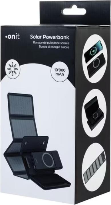 Actual product image Onit Powerbank Solar Pro 10000 mAh, Akkutyp: Lithium-Polymer (10000 mAh, 20 W, 37 Wh)