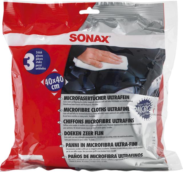 Immagine prodotto Sonax Panno in microfibra ultra fine, 40x40cm, contenuto 3 pezzi