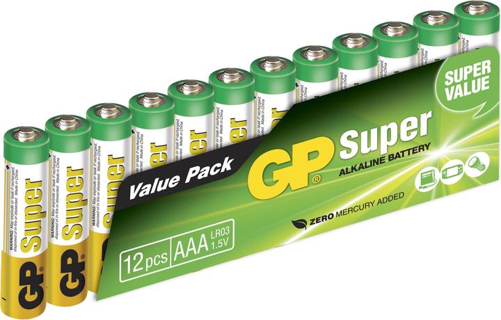 GP Batteries Super Alkaline (12 pcs., AAA, 1290 mAh)