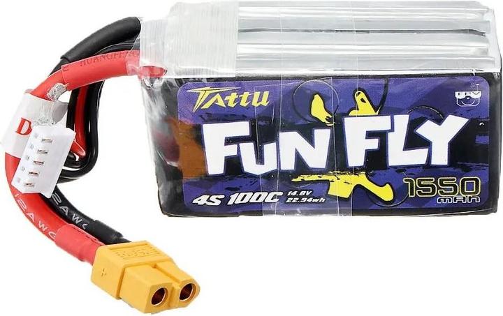 Actual product image AccuCell Battery 1550mAh 14.8V Burst 200C 4S XT60 plug for modelling, drone, 4S1P (14.80 V, 1550 mAh)