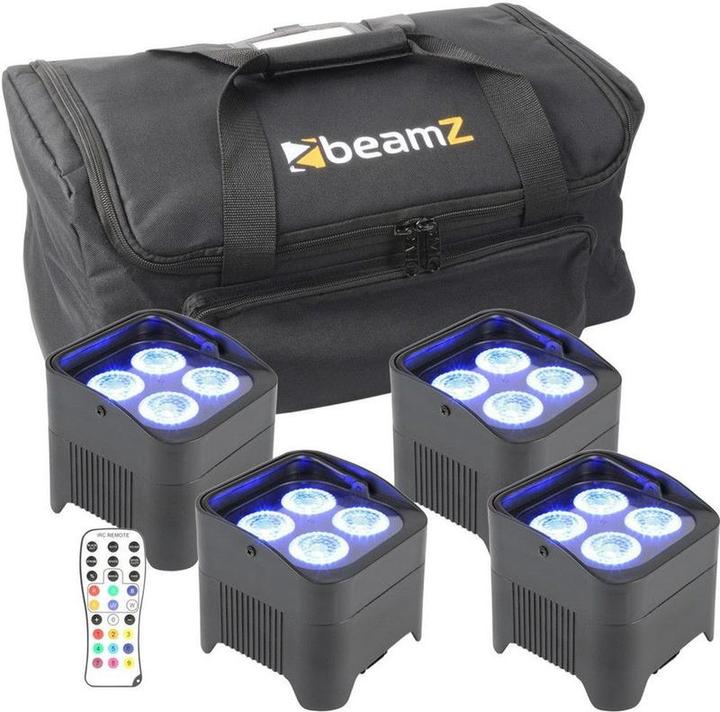 BeamZ WLAN -Licht mit dem BBP94 -Set von 4 Batterie -LED -Lampen mit Beutel (10 W, LED)