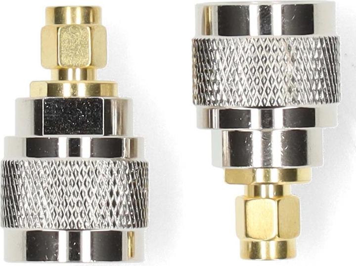 Produktbild Nedis SMA Adapter | SMA-Stecker | N Stecker | Vergoldet | 50 Ohm | Gerade | Kupfer | Gold / Silber | (Antennenkabel)