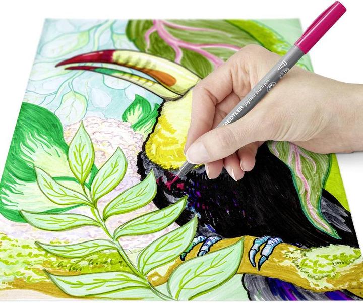 Productafbeelding Staedtler Vezelpen met penseelpunt (Basic kleuren, 12 x)