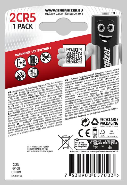 Produktbild Energizer 2CR5 Lithium Photo (1 Stk., 2CR5, 1500 mAh)