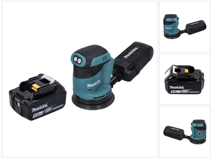 Actual product image Makita DBO 180 T1 Battery random orbital sander 18 V 125 mm + 1x battery 5.0 Ah - without charger (Eccentric grinder)