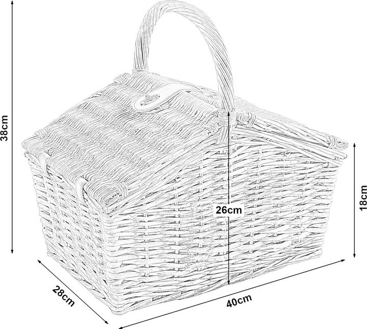 Produktbild Casa.Pro Picknickkorb Bucchianico für 2 Personen Komplettset
