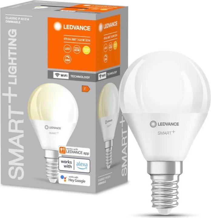 Produktbild Ledvance Smart+ Wifi Mini Bulb (E14, 4.90 W, 470 lm, 1 x, F)