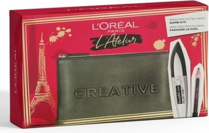 Productafbeelding L'Oréal Paris LOreal Set (Mascara Valse Wimper Bambi Eye Extra Zwart + Le Khol Midnight Black 101 + Pochette) (Make-up set)