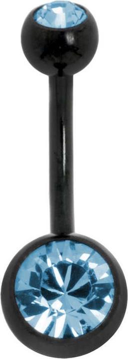 Image du produit Bijouteria Piercing nombril (Cristallin, Revêtement PVD (noir), Titane)