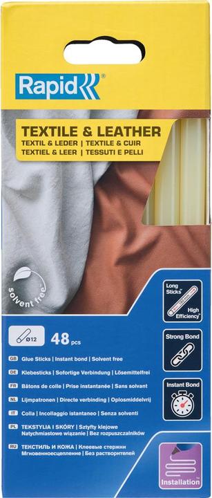 Rapid Bâtons de colle pour textile et cuir Ø12x190mm 48 pièces