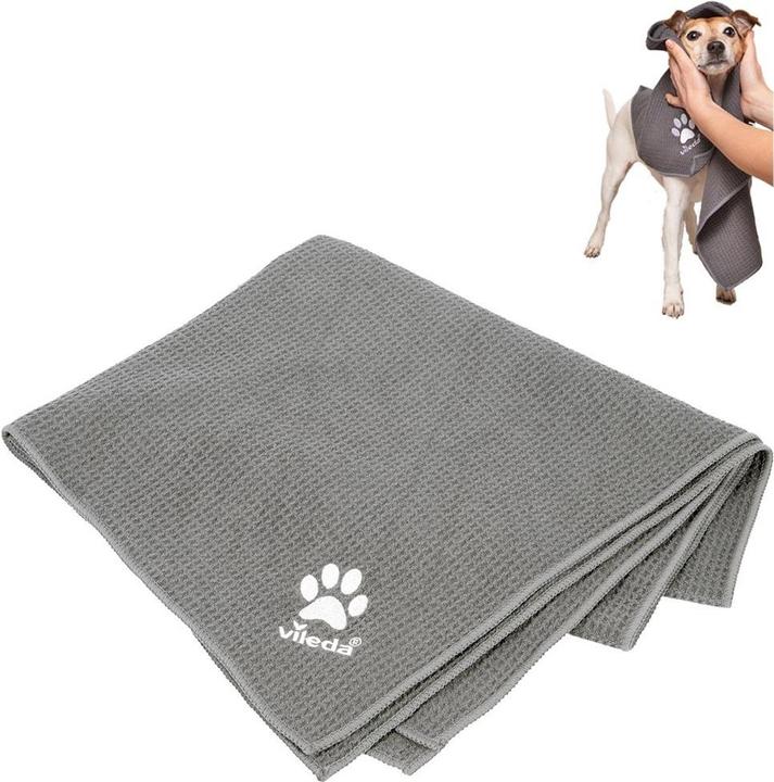 Immagine prodotto Vileda Asciugamano in microfibra Pet Pro M (grigio, taglia M, 45 x 70 cm) (Gatto, Cane)
