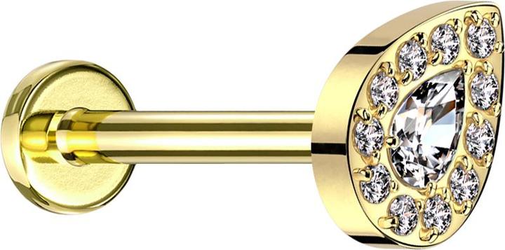 Star Piercing Micro Labret-Stab silber mit 0.8 mm Innengewinde (Titan G23)