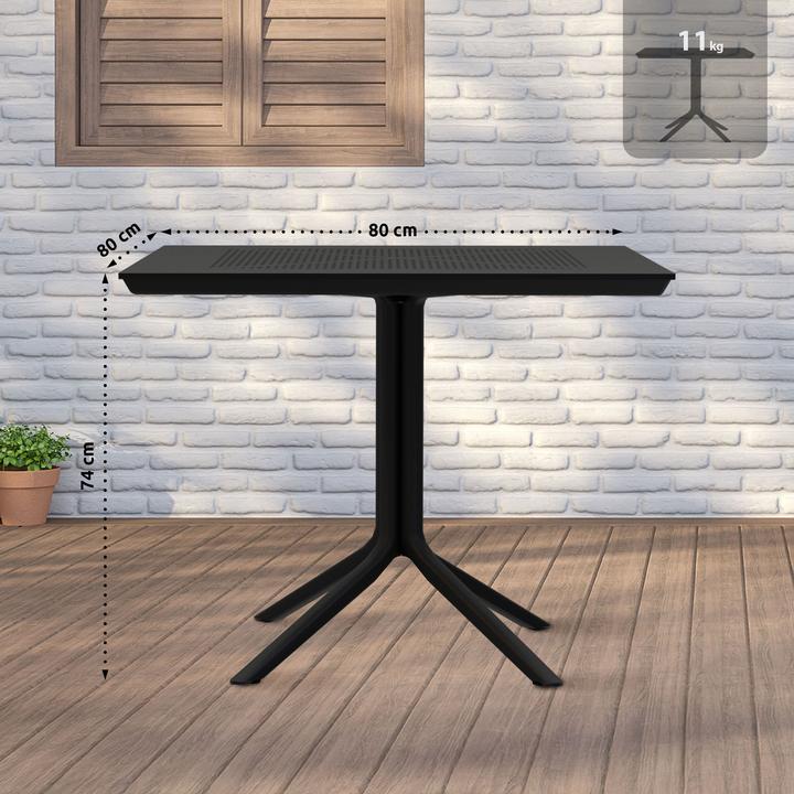 Image du produit CLP Table de jardin Lenval 80 x 80 cm robuste & résistante aux intempéries (80 cm)