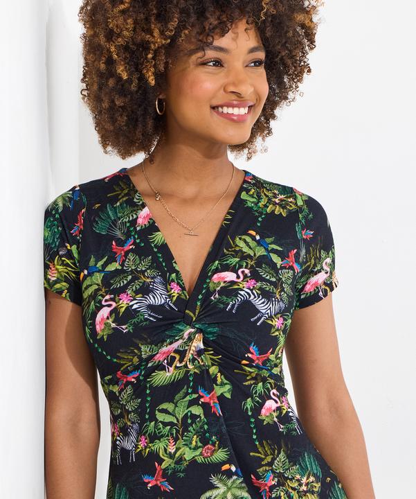 Actual product image Joe Browns Animal Print Short Sleeve Jersey Knee-Length Dress