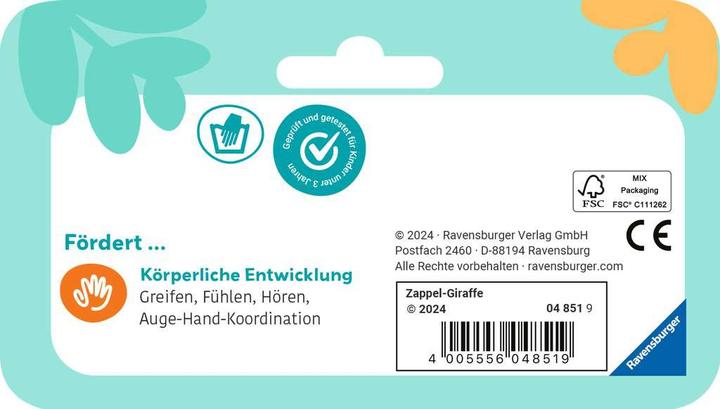 Image du produit Ravensburger 4851 play+ Girafe zapping, peluche avec effet de jeu amusant, jouet pour bébé à partir de 0 ans