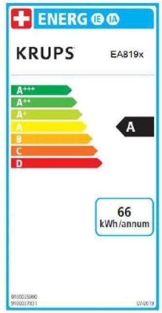 Label énergétique Krups Arabica Latte Quattro Force
