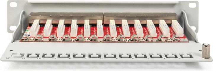 Immagine prodotto Digitus CAT 6A Patch Panel, schermato, 12 porte, 1HE, 10", grigio