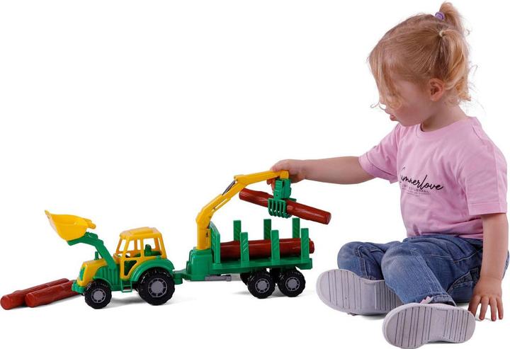 Produktbild Polesie Cavallino Junior Traktor mit Krananhänger und Holz, 46c