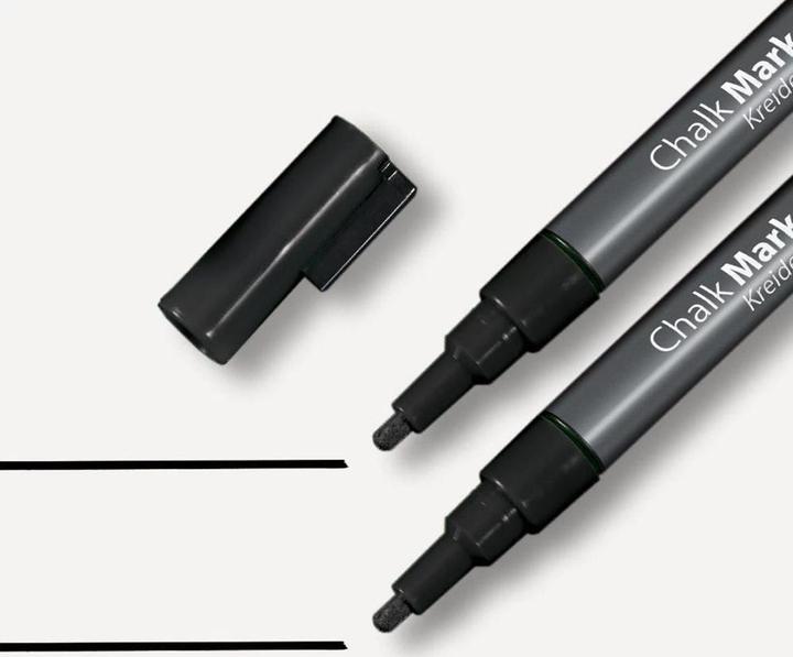 Produktbild Sigel Kreidemarker 20 Rundspitze (Schwarz, 2 mm, 2 x)