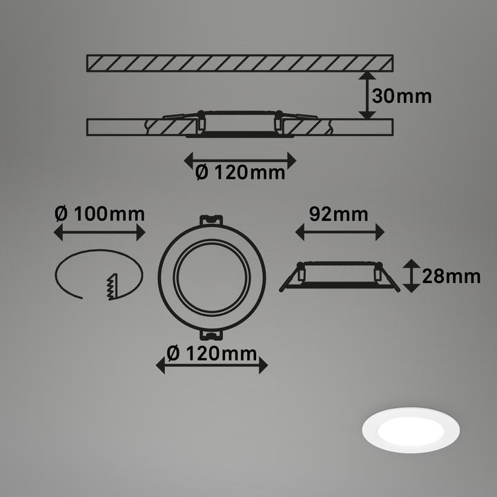Produktbild Briloner Ultraflache LED Einbauleuchten 3er-Set - Flat star (660 lm)