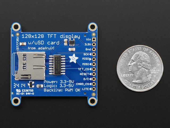 Actual product image Adafruit 1.44" Color TFT LCD Display w/MicroSD (Display)