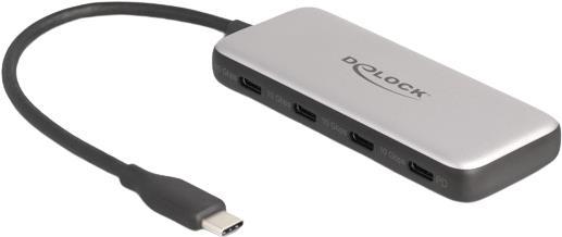 Actual product image Delock USB 10 Gbps USB Type-C hub with 4 x USB Type-C socket and PD 85 watts (USB-C, 4 Ports)