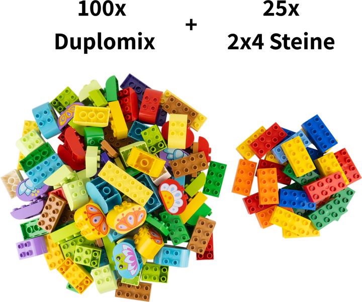 Immagine prodotto LEGO Duplo 100 Baustein + 25 2x4 Steine Bunt NEU! Menge 125 Stueck