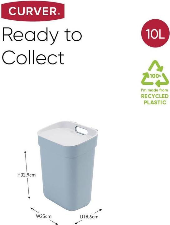 Image du produit Curver Kosz Do Segregacji śmieci 10l /Szarobłękitny/ Jasny Szary (10 l)